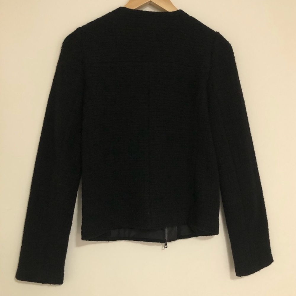 🧥Vince wool basket weave leather zip moto jacket ❤️ - Picture 5 of 9